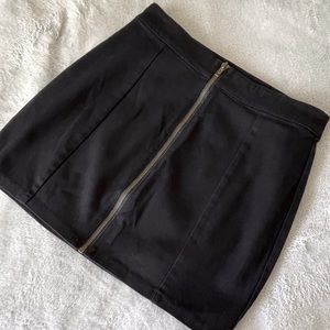 Black Mini Skirt with Zipper Size Small